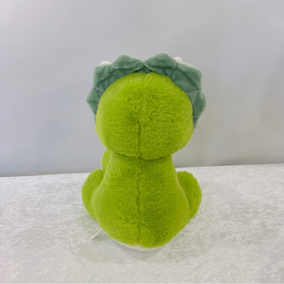 Dinosaur Triceratops Plush Green White Shinny Glitter Eyes Stuffed Animals - Picture 2 of 7